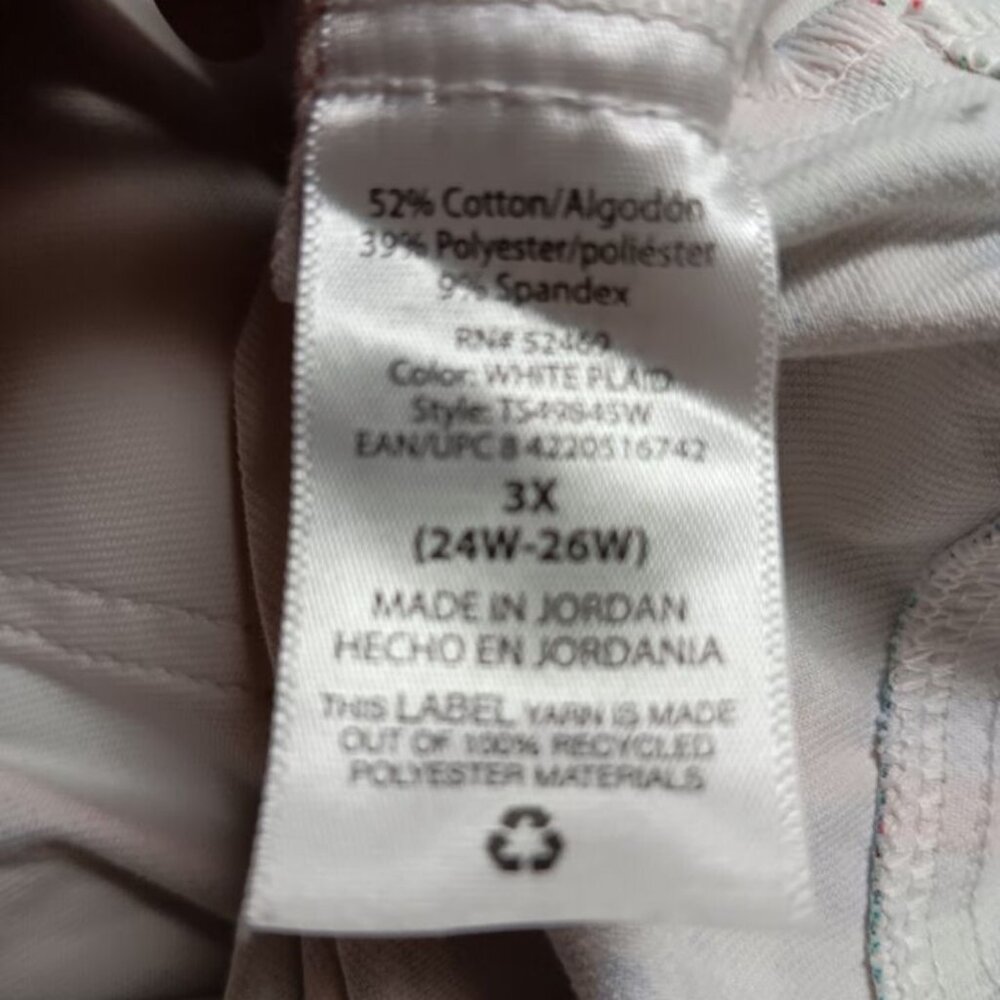 Terra & Sky white plaid jeggings size 3X (24W-26W) - Picture 8 of 12